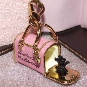 Y2K Juicy Couture Pink Dog Carrier BAG PURSE Charm VINTAGE RARE